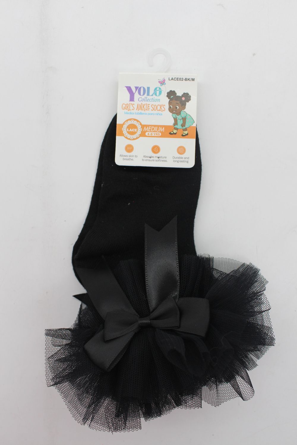 LACE02-BLACK/M - SOCK