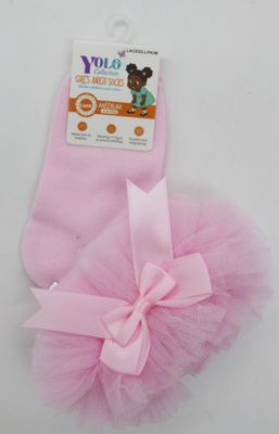 LACE02-LIGHT PINK/M-SOCK