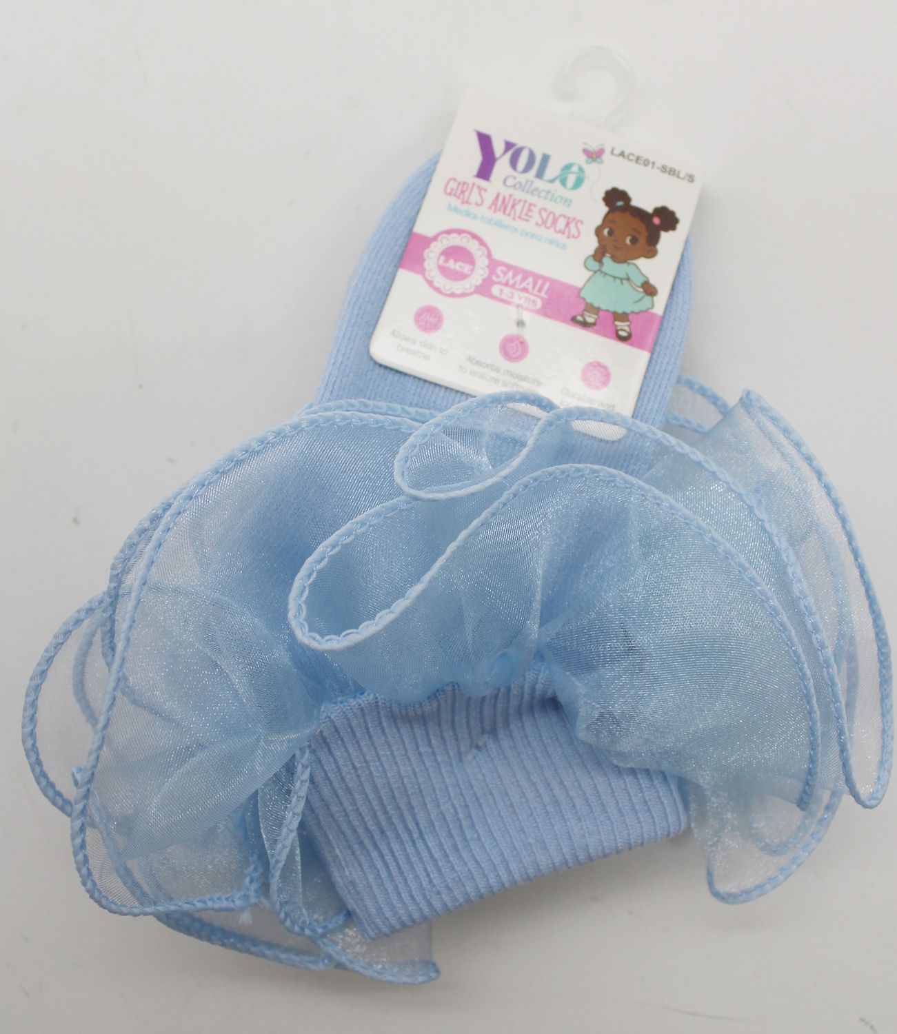 LACE01-SKY BLUE/S-SOCK