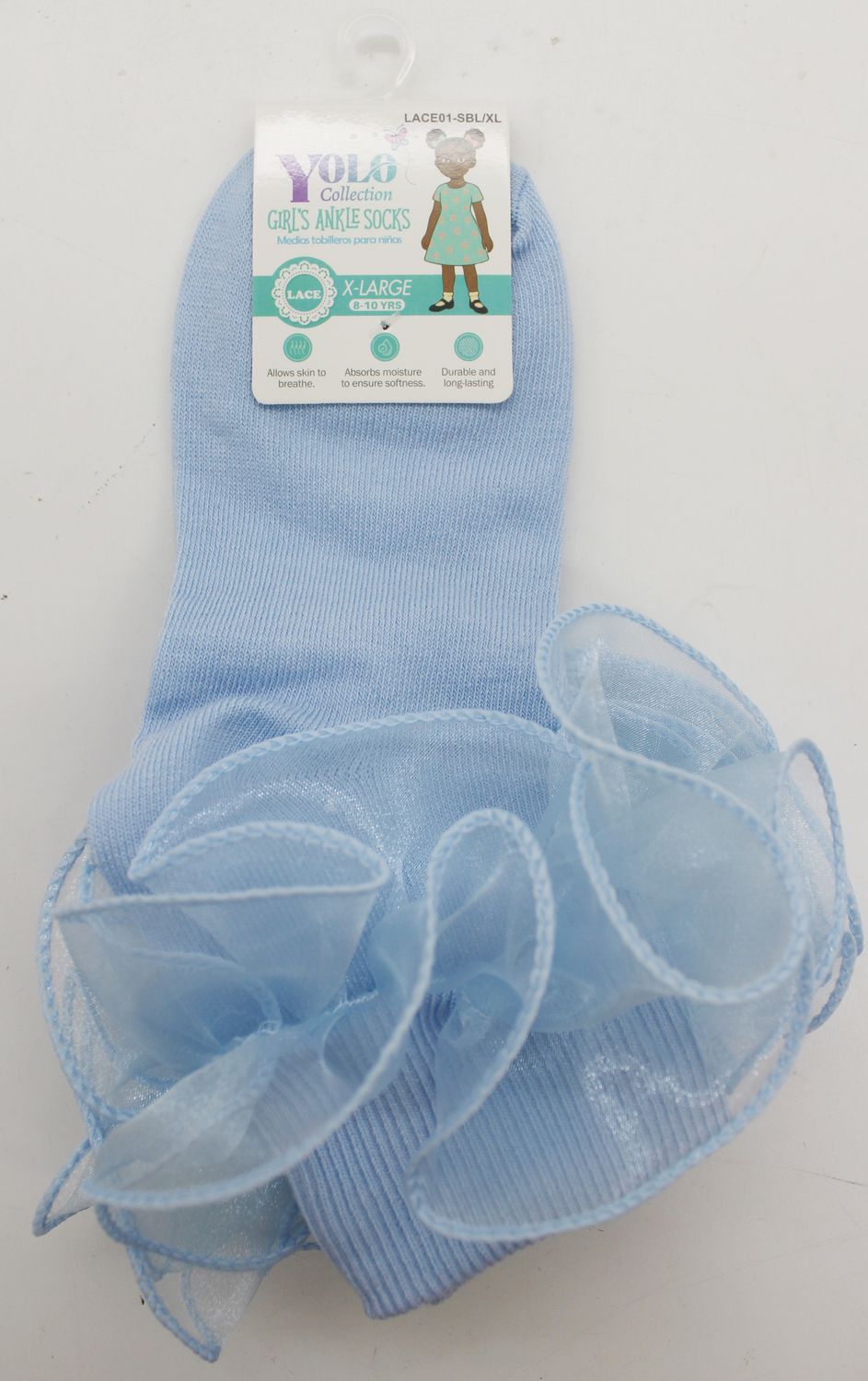 LACE01-SKY BLUE/XL-SOCK