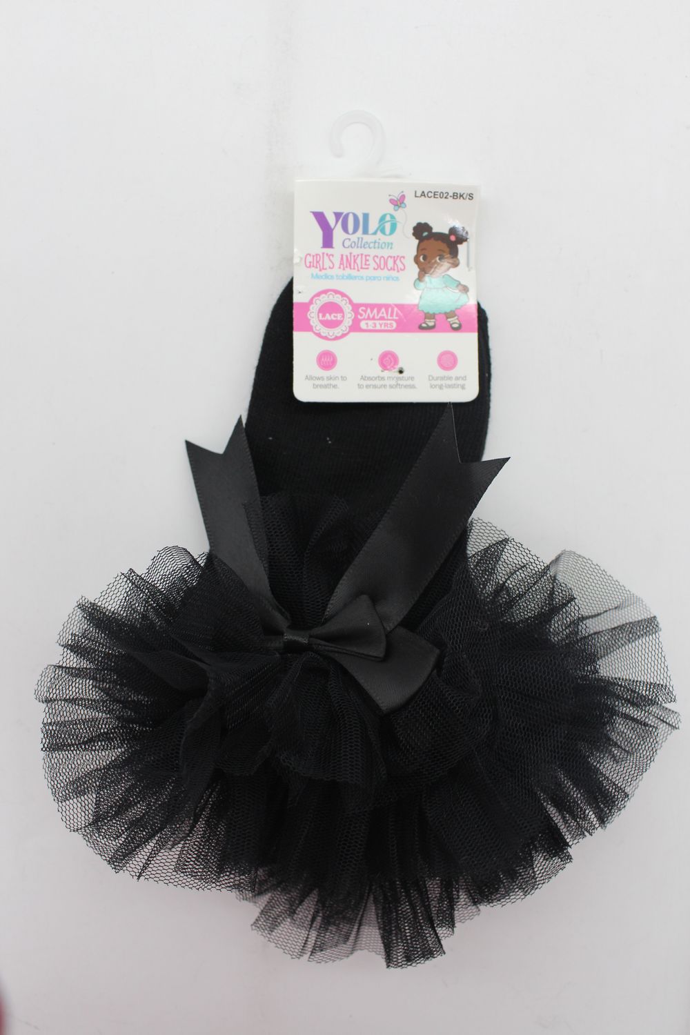 LACE02-BLACK/S - SOCK