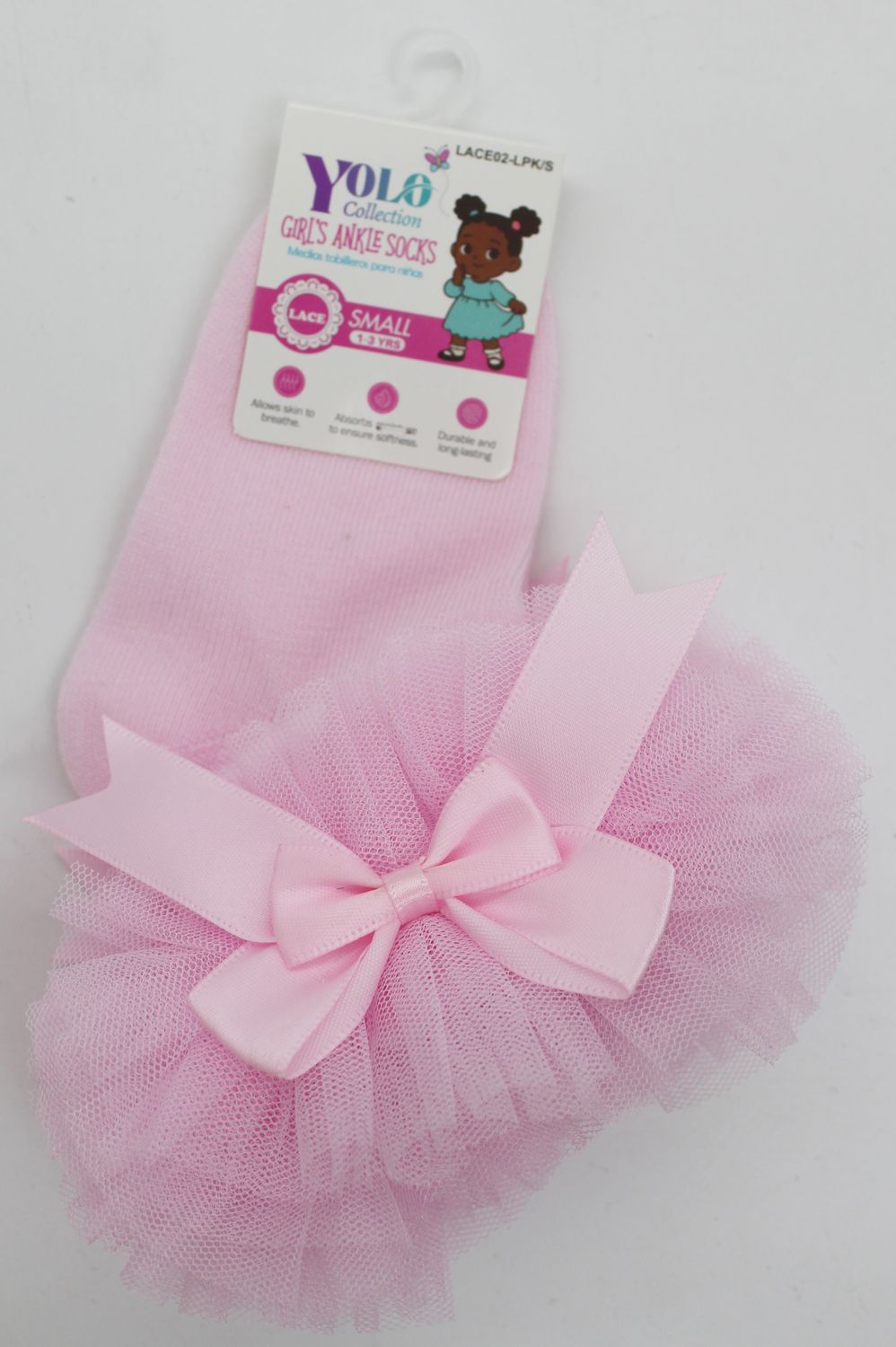 LACE02-LIGHT PINK/S-SOCK