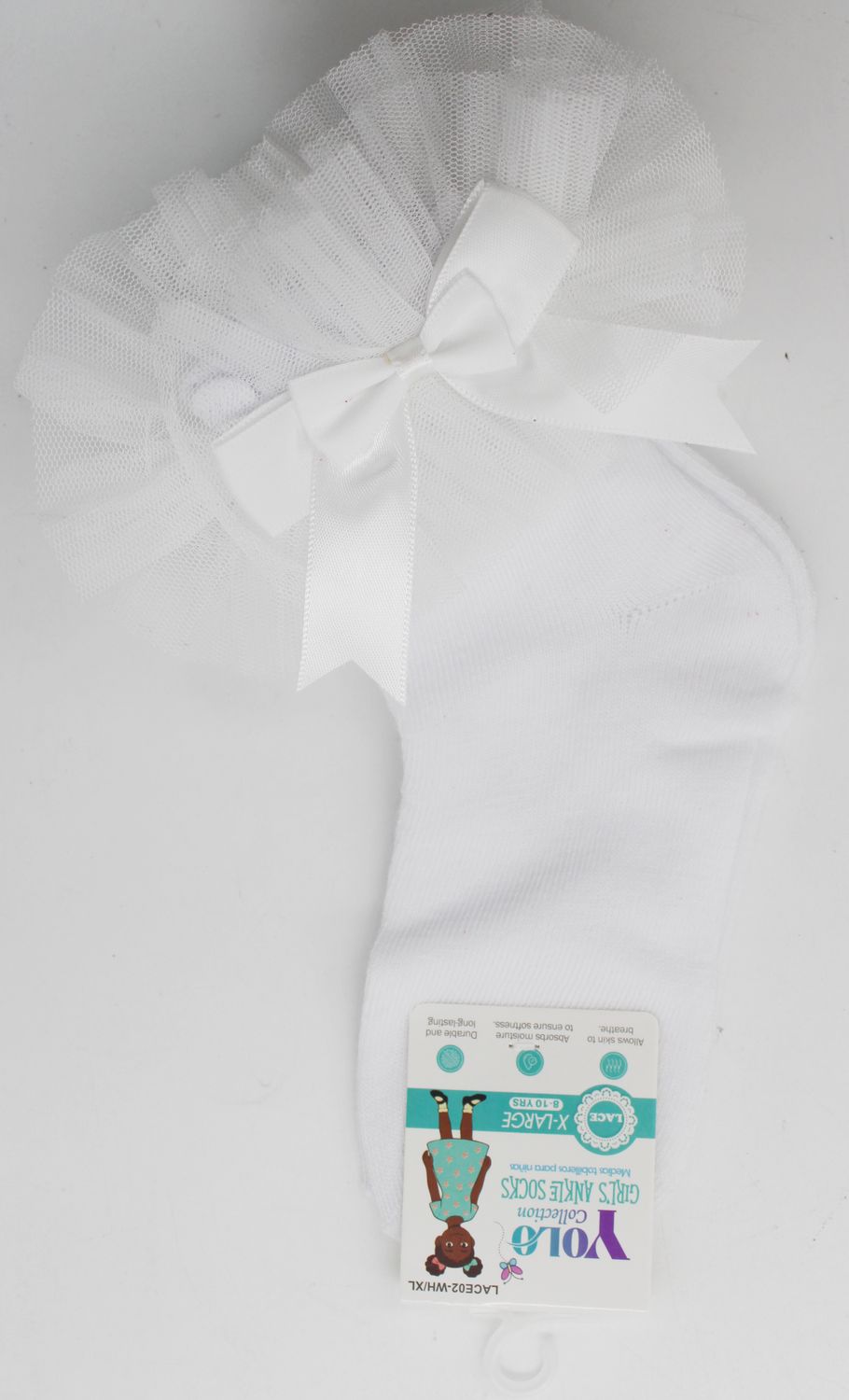 LACE02-WHITE/XL-SOCK