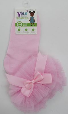 LACE02-LIGHT PINK/L-SOCK