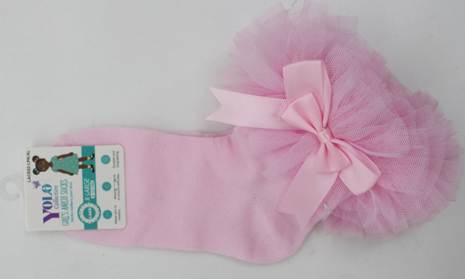 LACE02-LIGHT PINK/XL-SOCK