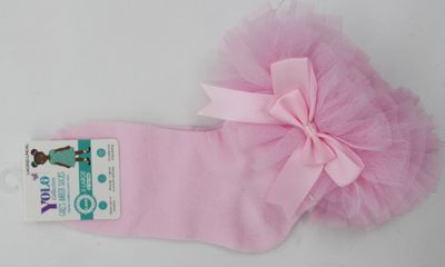 LACE02-LIGHT PINK/XL-SOCK