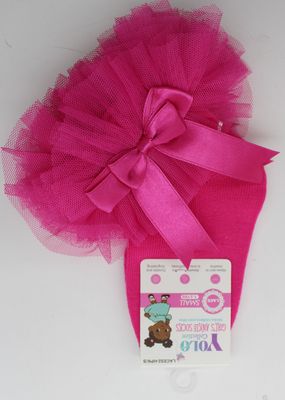 LACE02-HOT PINK/S-SOCK