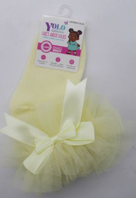 LACE02-LIGHT YELLOW/S-SOCK