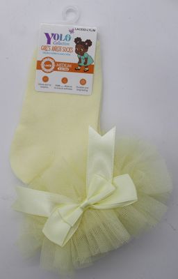 LACE02-LIGHT YELLOW/M-SOCK