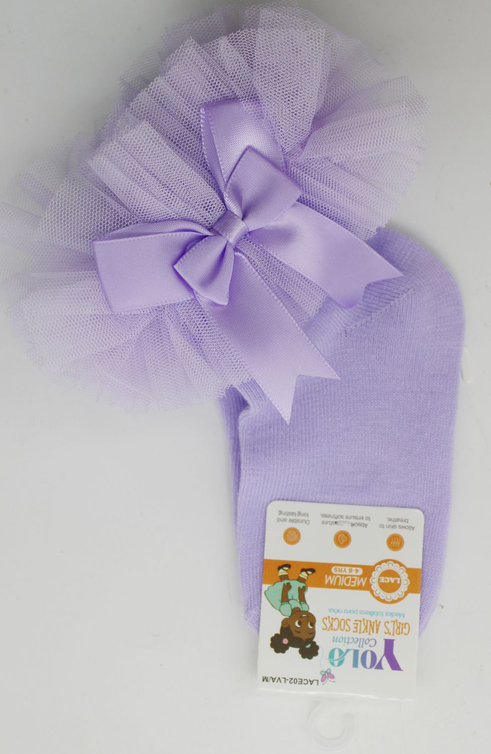 LACE02-LAVENDER/M-SOCK