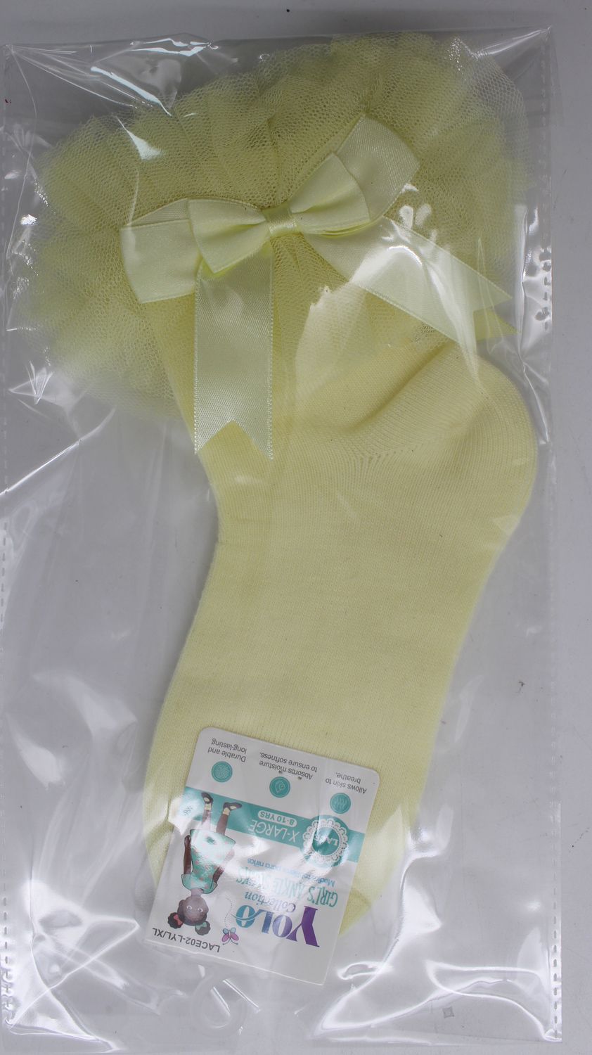 LACE02-LIGHT YELLOW/XL-SOCK