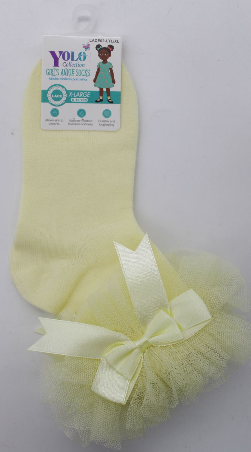 LACE02-LIGHT YELLOW/XL-SOCK