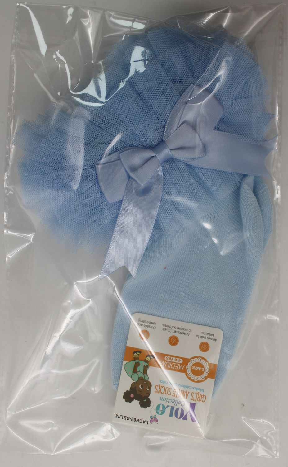 LACE02-SKY BLUE/M-SOCK