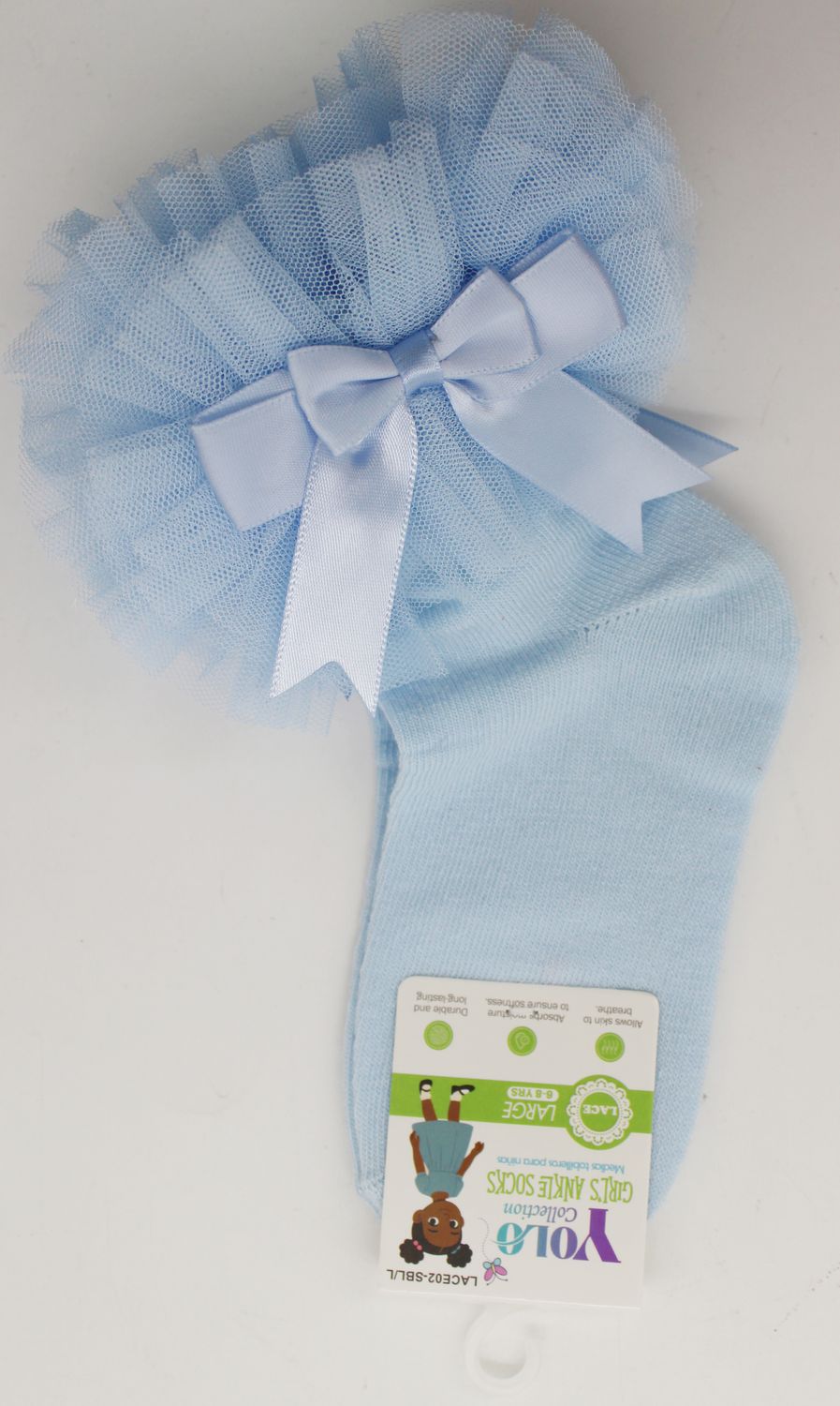 LACE02-SKY BLUE/L-SOCK