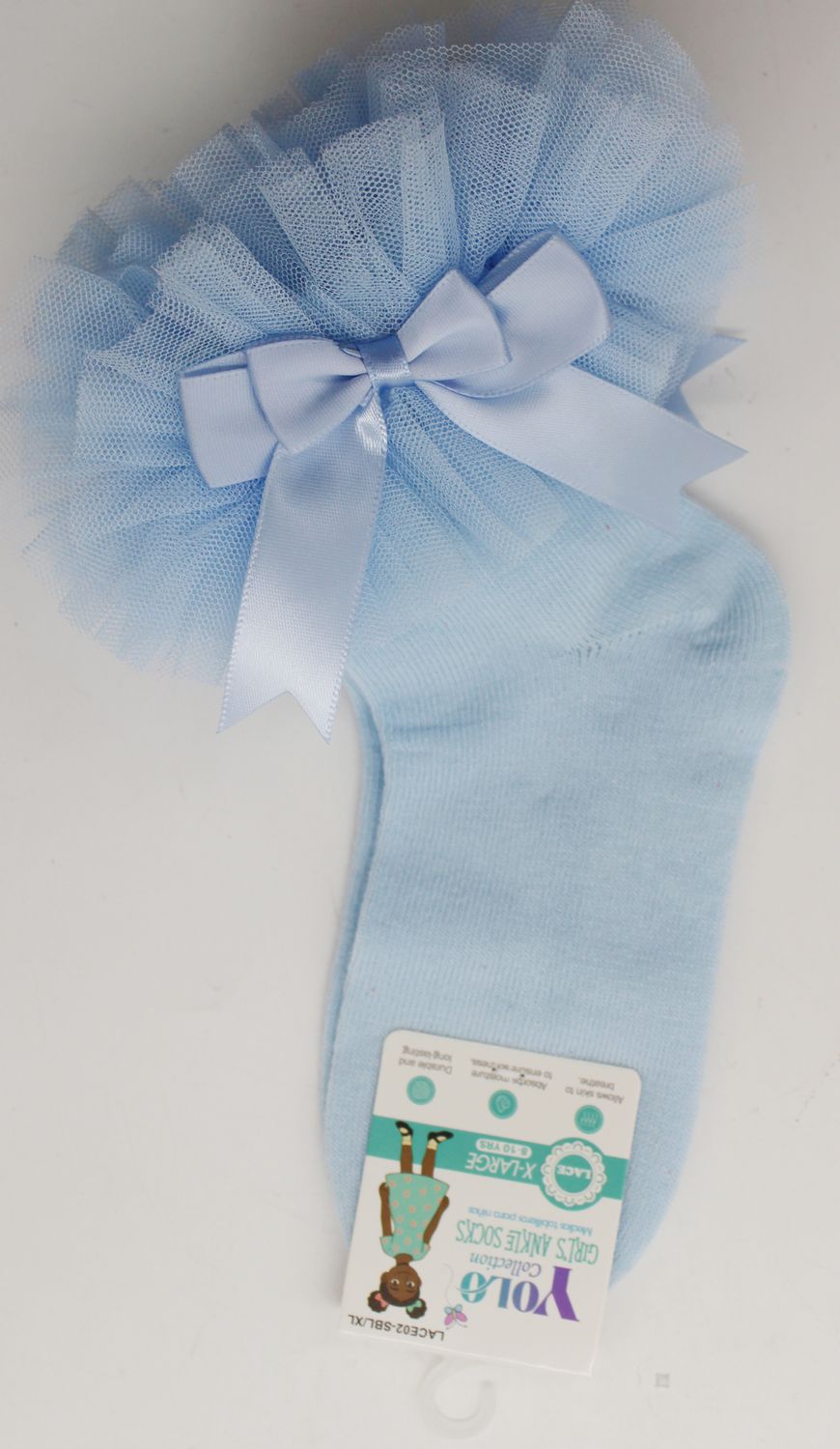 LACE02-SKY BLUE/XL-SOCK
