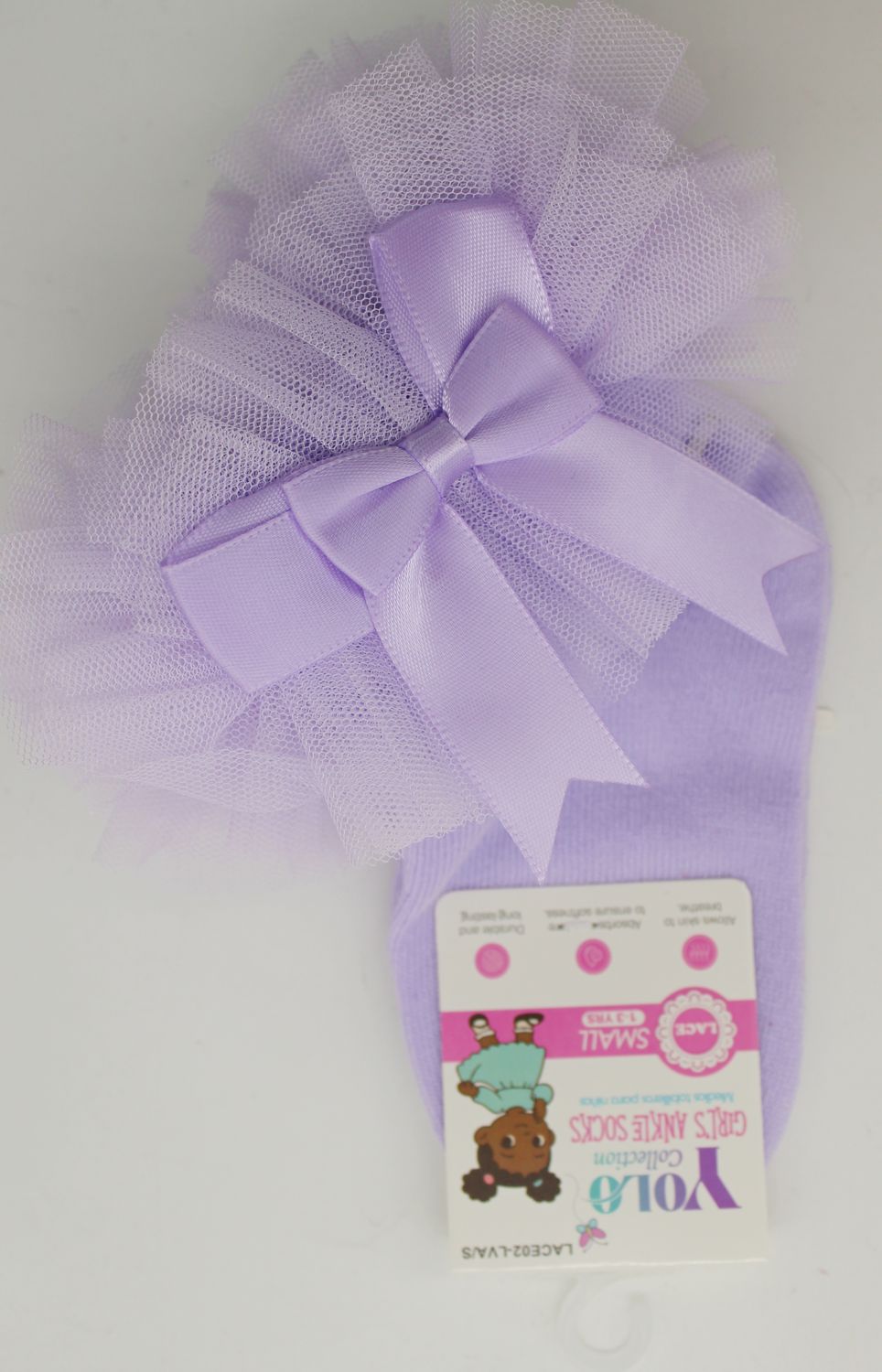 LACE02-LAVENDER/S-SOCK