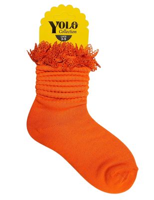 LACE35-ORANGE-SOCK
