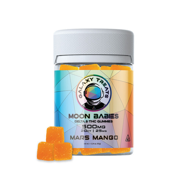 Galaxy Treats Gummies D8 Moon Babies Mango 500mg 20ct