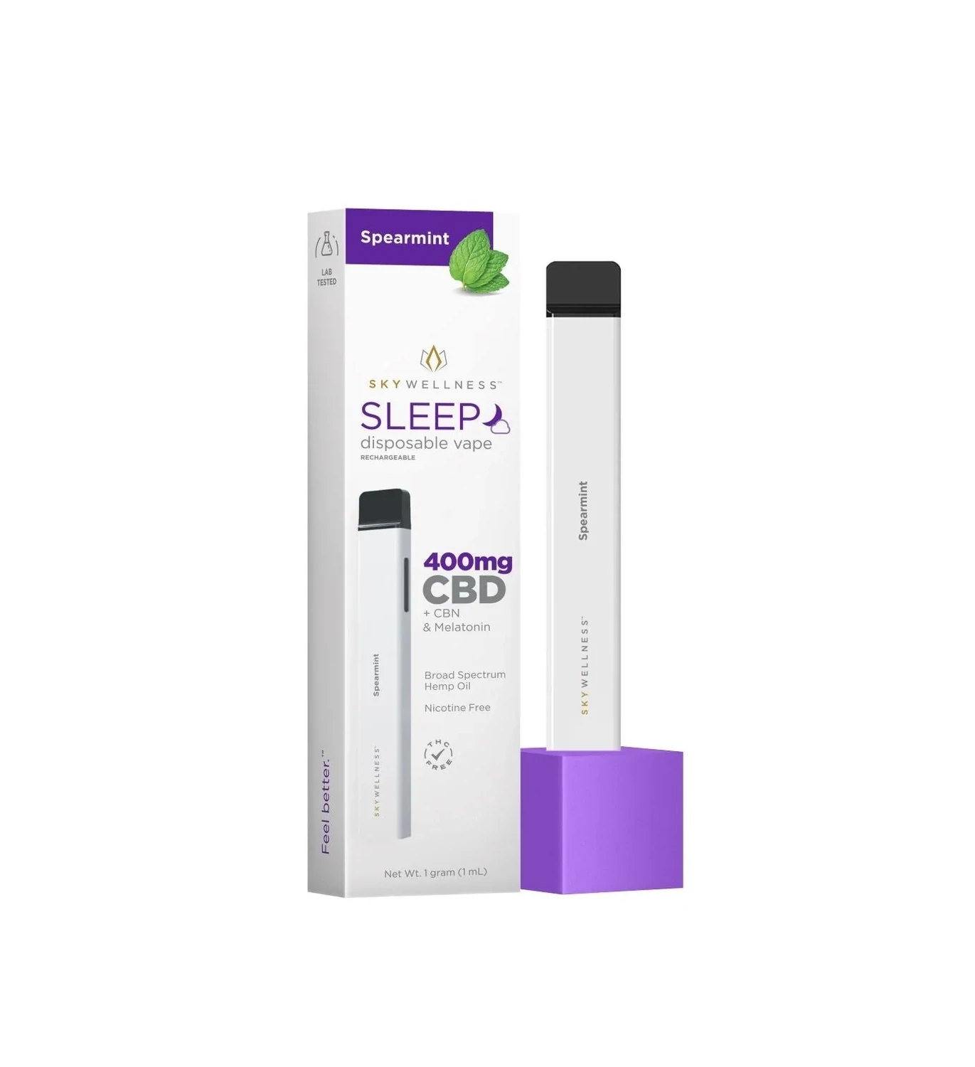 Sky Wellness Sleep CBD Vape Pen 400mg Spearmint