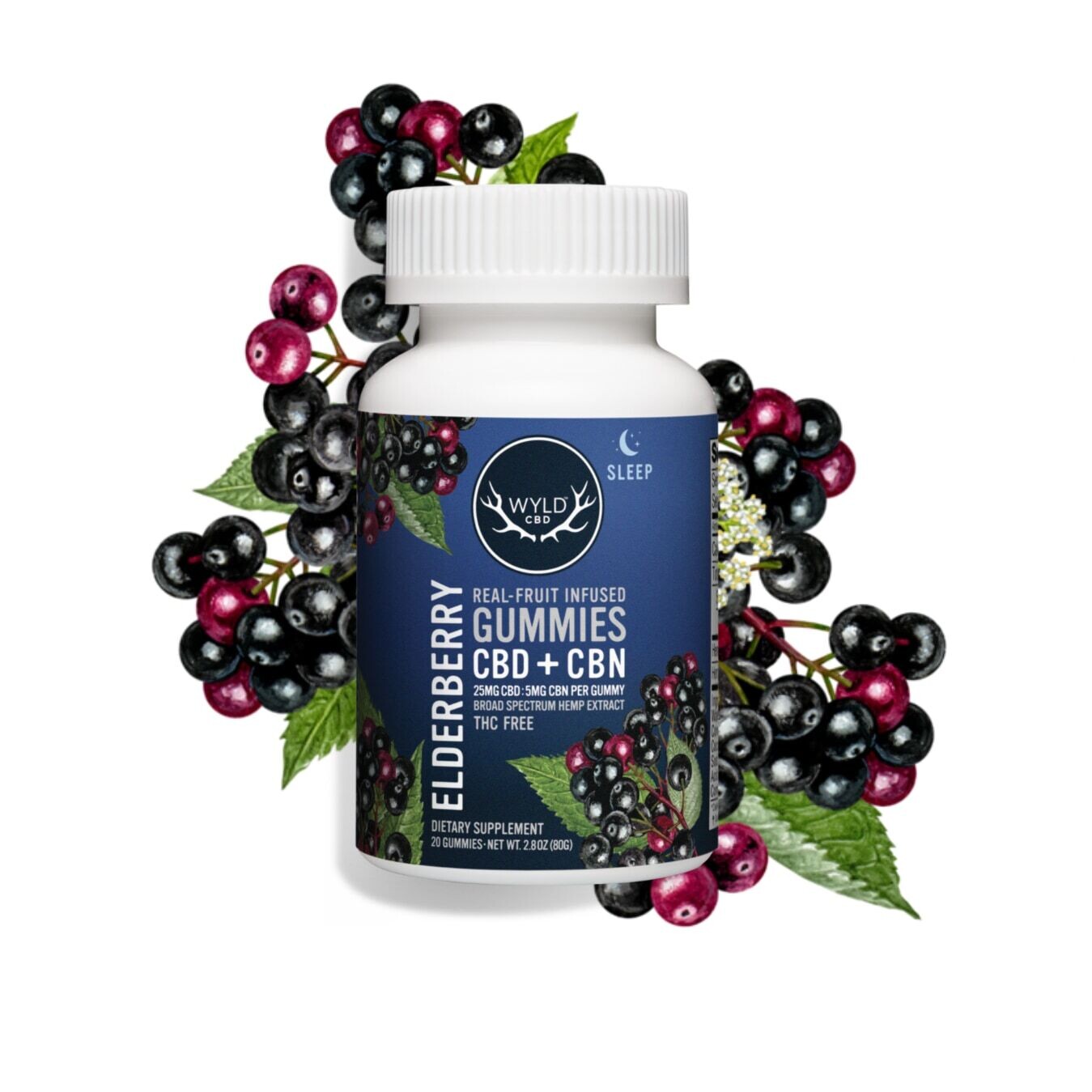 Wyld 500mg CBD + CBN Elderberry Sleep Gummies 20ct