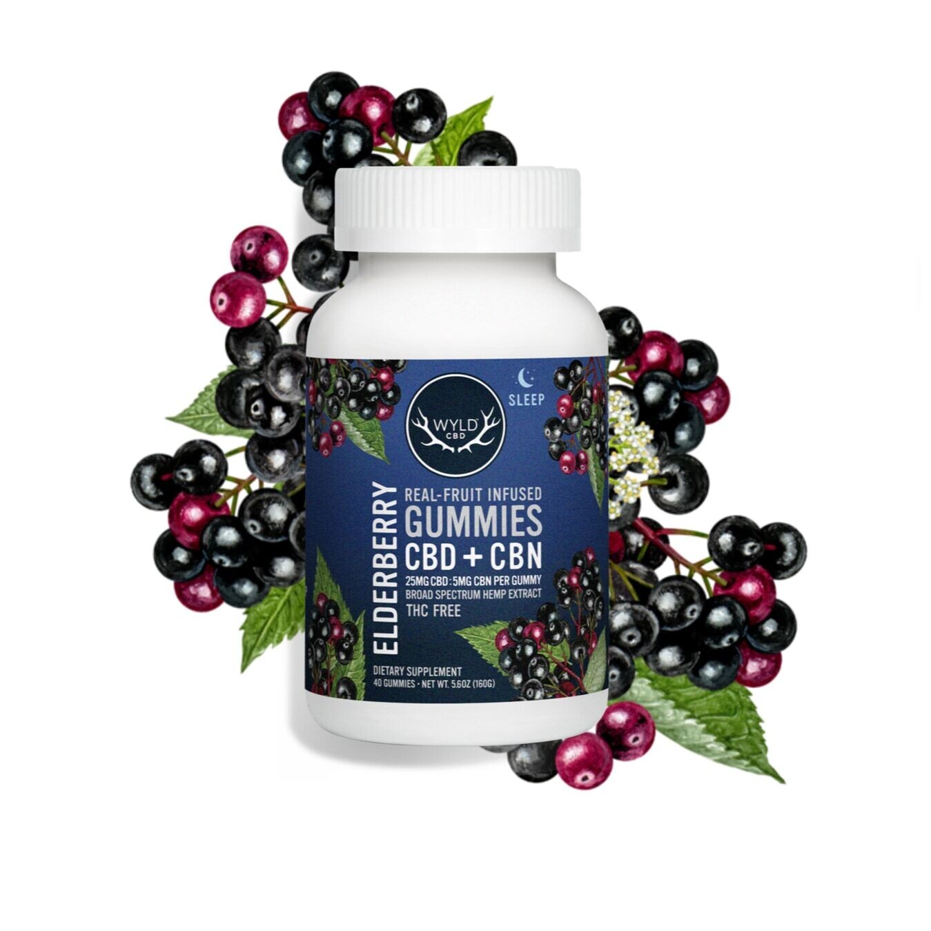 Wyld 1000mg CBD + CBN Elderberry Sleep Gummies 40ct