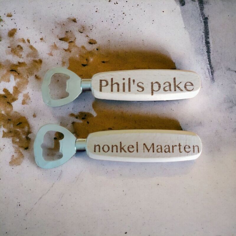 Flesopeners met naam gegraveerd
