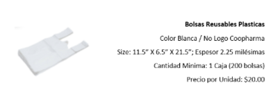 Bolsas reusables plásticas(blancas)