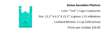 Bolsas plasticas reusables(color teal)
