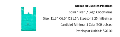 Bolsas plasticas reusables(color teal)