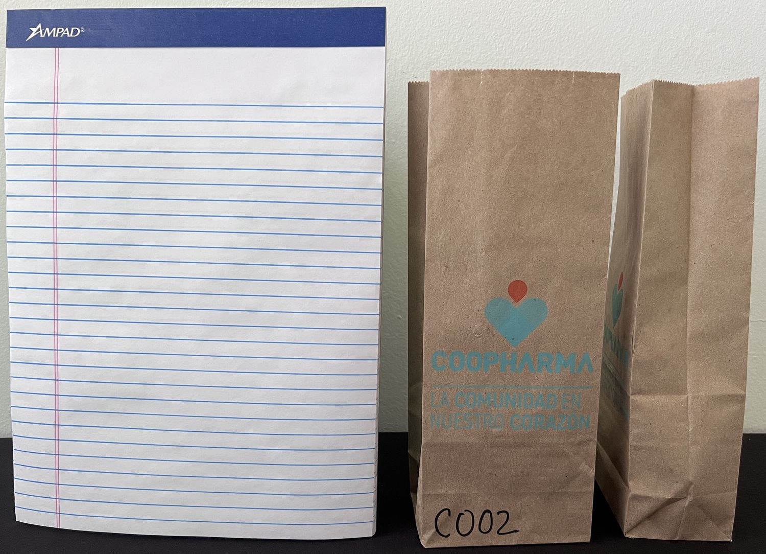 C002 Recetario (Flat Bottom Bag) / Medidas: 4.0&quot;(w) x 2.5&quot;(d) x 10.0&quot;(h)