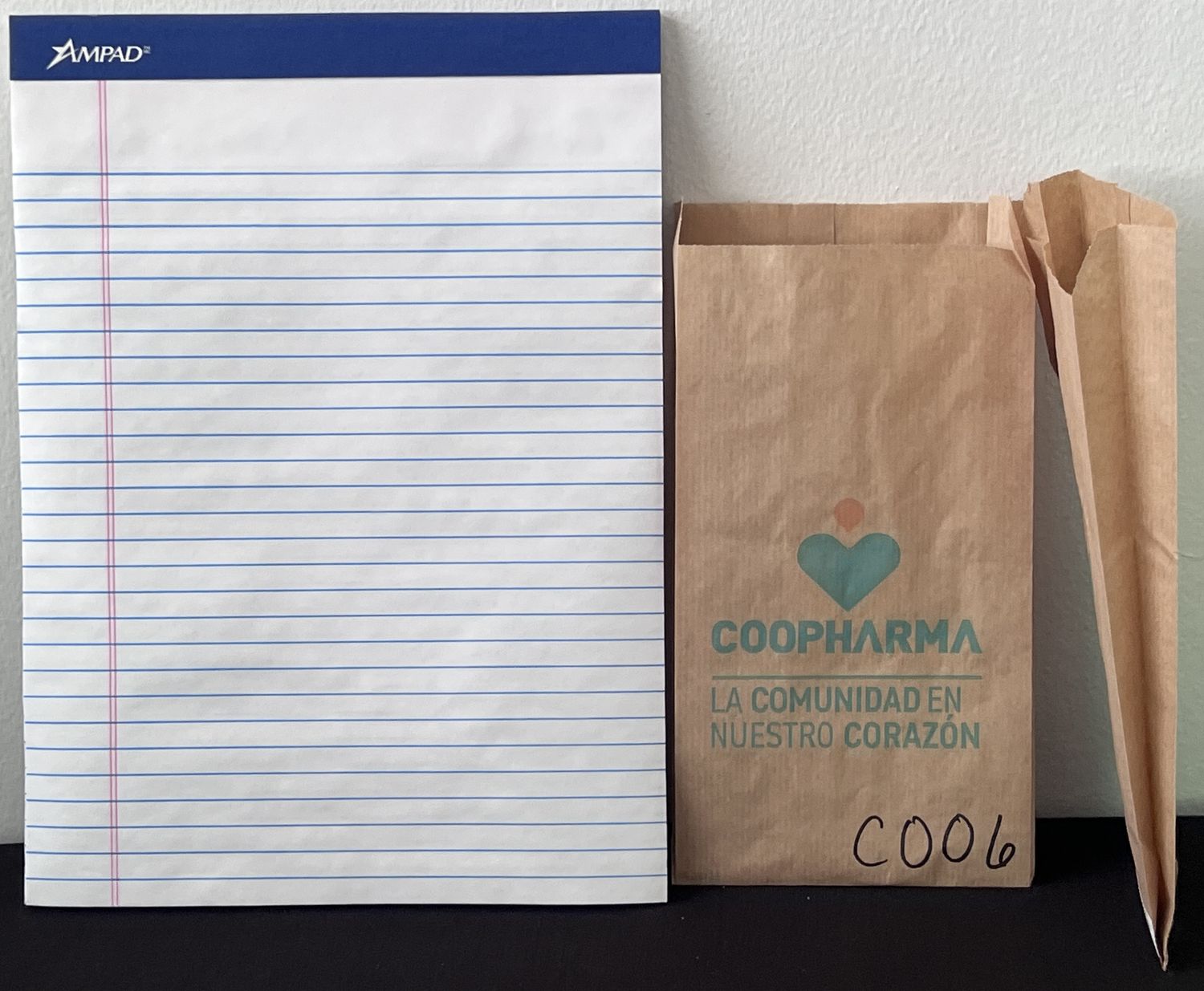 C006 Recetario (Pinch Bottom Bag) / Medidas: 9.5"(w) x 4.8"(h)