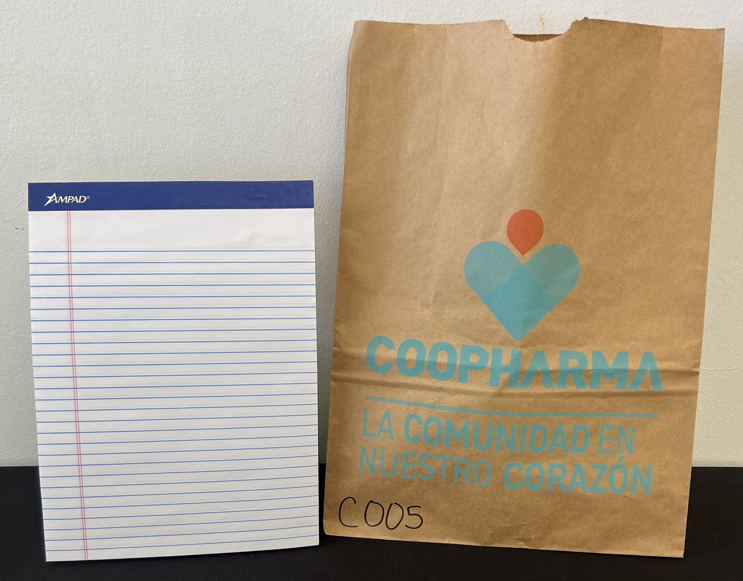 C005 Bolsa grande SIN mango (Flat Bottom Bag) / Medidas: 11.8"(w) x 5.5"(d) x 16.5"(h)