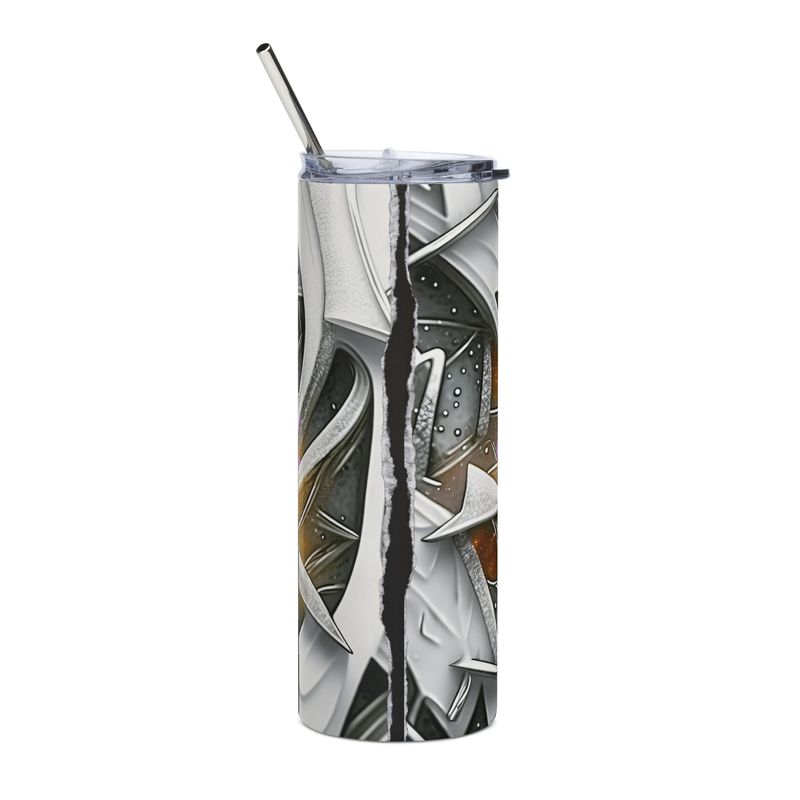 White/Black/Gold Luscious Lips Stainless steel tumbler