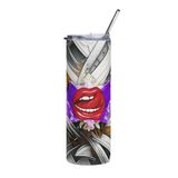 White/Black/Gold Luscious Lips Stainless steel tumbler