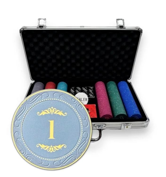 Mallette de 300 jetons de poker "CROWN OF LAUREL" - CASH GAME - en céramique 10 g - EXCLUSIVITÉ CARTES PRODUCTION