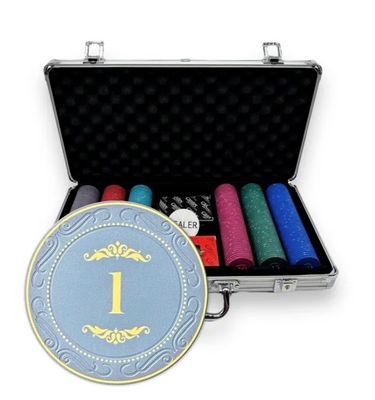 Mallette de 300 jetons de poker "CROWN OF LAUREL" - CASH GAME - en céramique 10 g - EXCLUSIVITÉ CARTES PRODUCTION