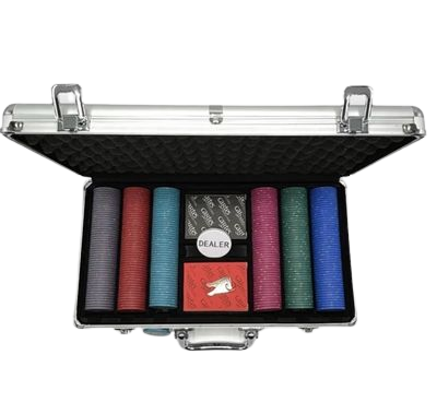 Mallette de 300 jetons de poker "CROWN OF LAUREL" - CASH GAME - en céramique 10 g - EXCLUSIVITÉ CARTES PRODUCTION