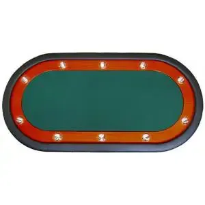 Table de poker "NÉVADA " - pieds pliants – race track -10 joueurs – tapis tissu microfibre - bords simili cuir