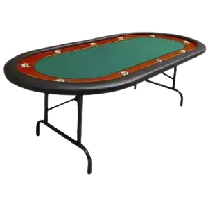 Table de poker "NÉVADA " - pieds pliants – race track -10 joueurs – tapis tissu microfibre - bords simili cuir