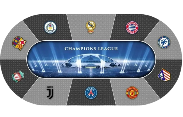 Tapis de Poker Ovale “LIGUE DES CHAMPIONS” – 10 Joueurs – Jersey Néoprène 2 mm – Fabrication Française