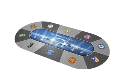 Tapis de Poker Ovale “LIGUE DES CHAMPIONS” – 10 Joueurs – Jersey Néoprène 2 mm – Fabrication Française