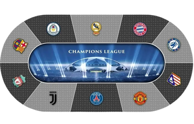 Tapis de Poker Ovale “LIGUE DES CHAMPIONS” – 10 Joueurs – Jersey Néoprène 2 mm – Fabrication Française