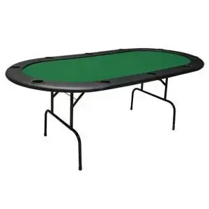 Table de poker "ÉCO" - pieds pliants – 10 joueurs – tapis en tissu microfibre et bords mousse
