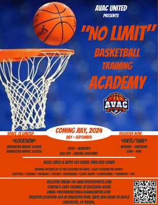 No Limit Basketball Training Academy (Monthly Payment Plan: $100 PER PLAYER)