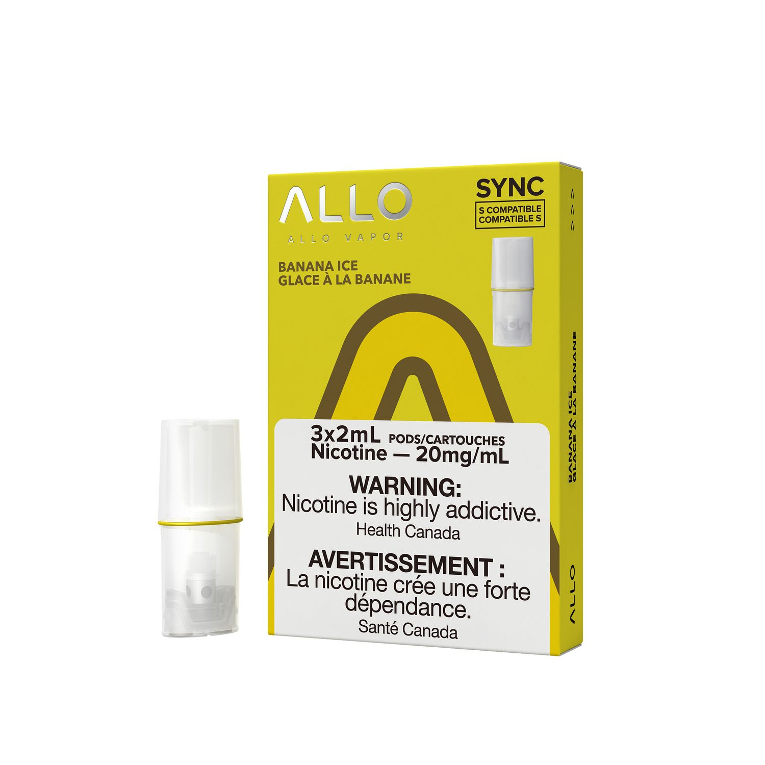 ALLO SYNC POD PACK (20MG), Flavour: Banana ice