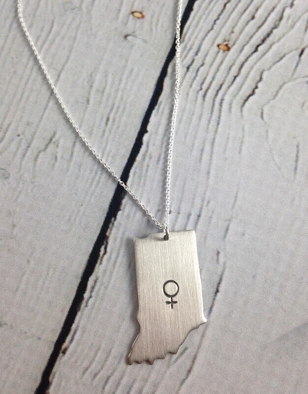 Handstamped Feminist Indiana Necklace