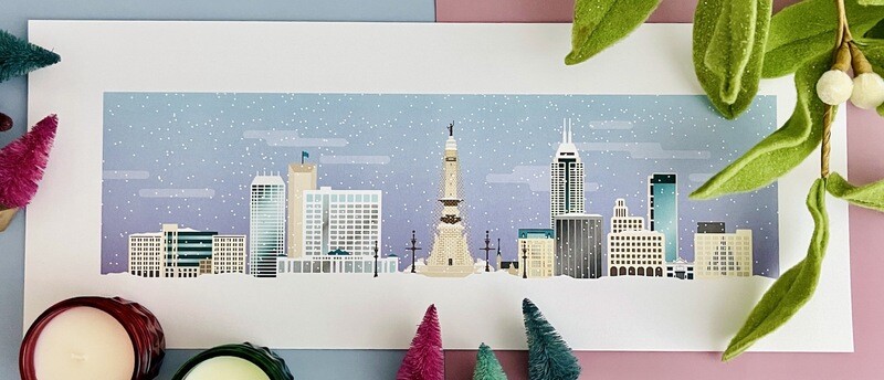 Christmas in the City 20 x 8 Print by local Timberjack Goods
