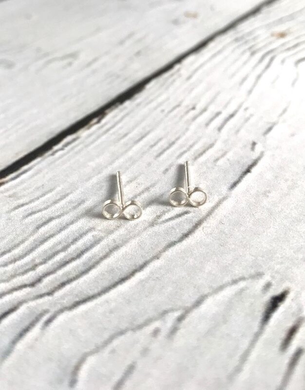 Tiny Infinity Stud Earrings, Sterling Silver