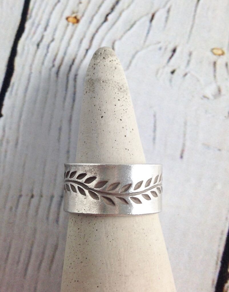 Hill Tribe Silver Band with Stamped Vine