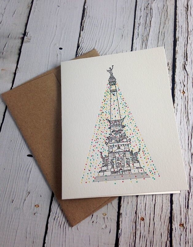 Holiday Monument Letterpress Cards, boxed set of 6